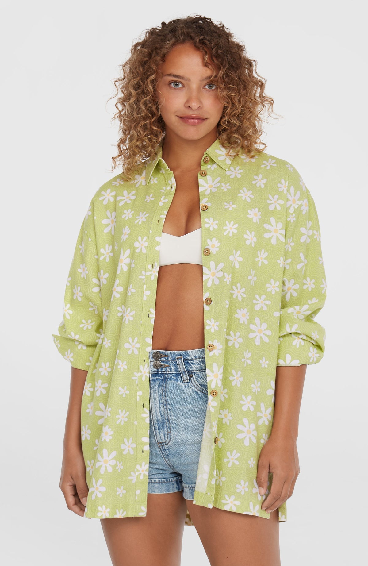 Chemise longue Beach Vintage | Green Daisyline