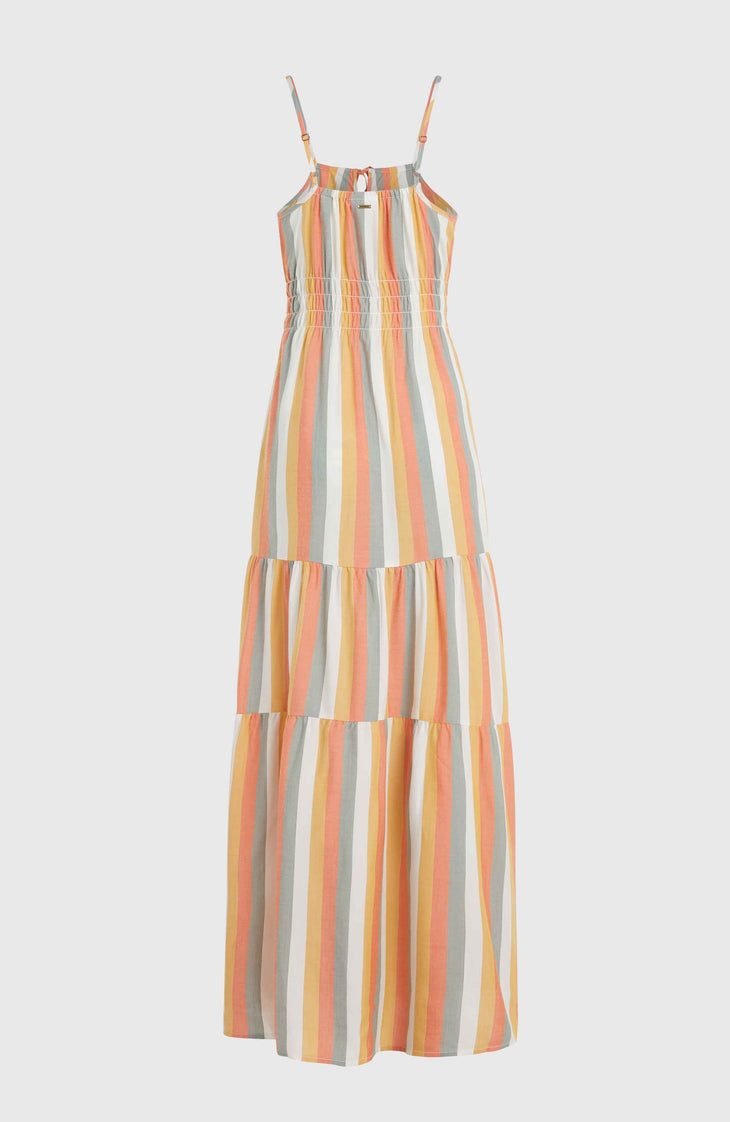 Robe longue Quorra | Orange Multistripe