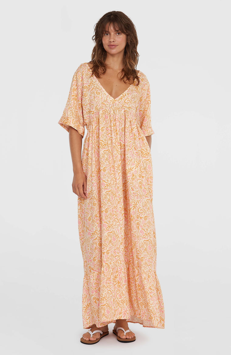 Robe longue Women of the Wave | White Abstract Wave Robe longue Women of the Wave | White Abstract Wave
