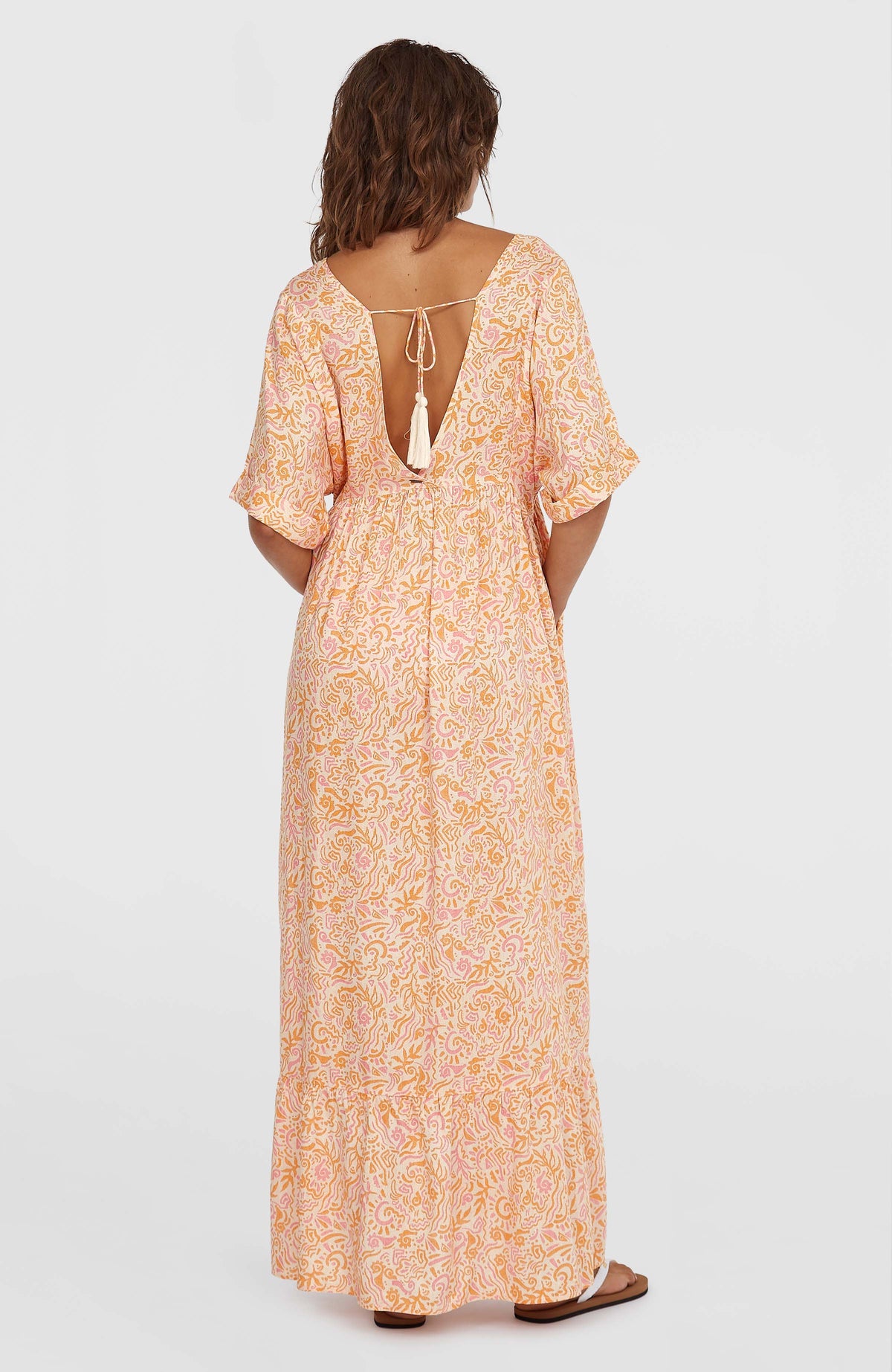 Robe longue Women of the Wave | White Abstract Wave