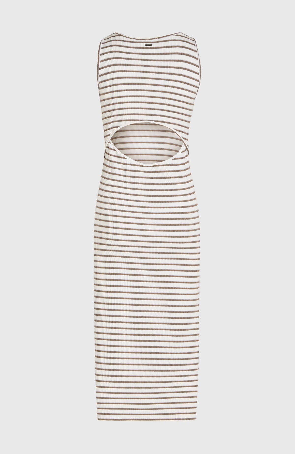 Robe midi côtelée Jess | White Yarn Dye Stripe