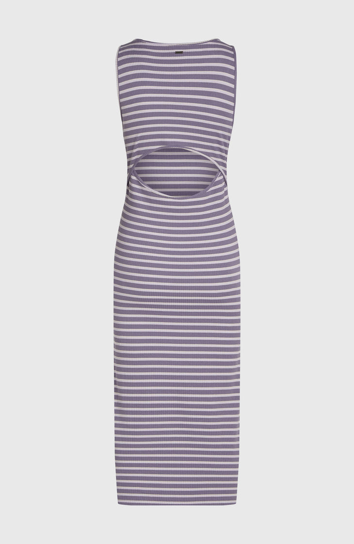Robe midi côtelée Jess | Purple Yarn Dye Stripe