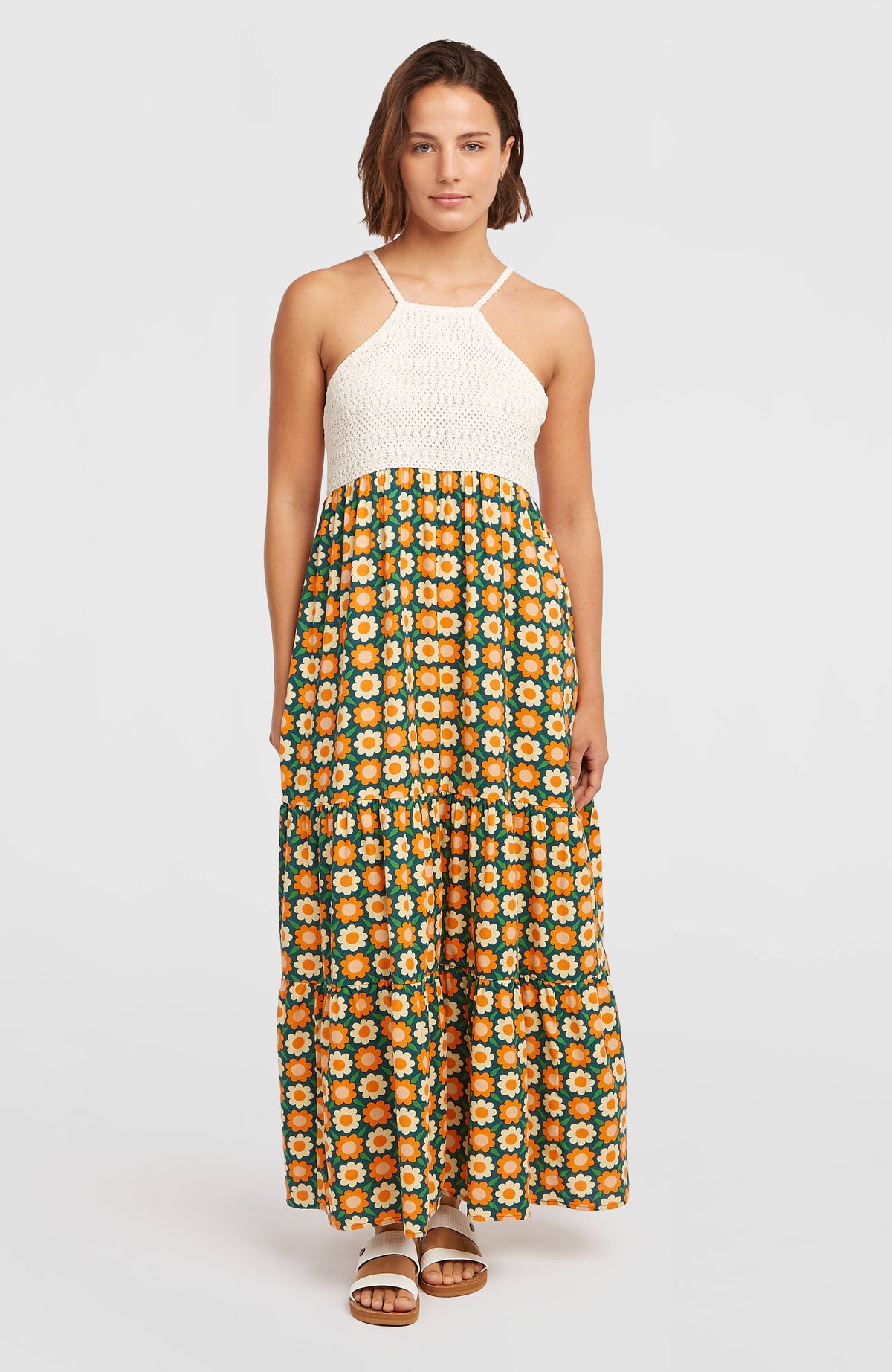 Robe longue O'Riginals | Green Retro Flower