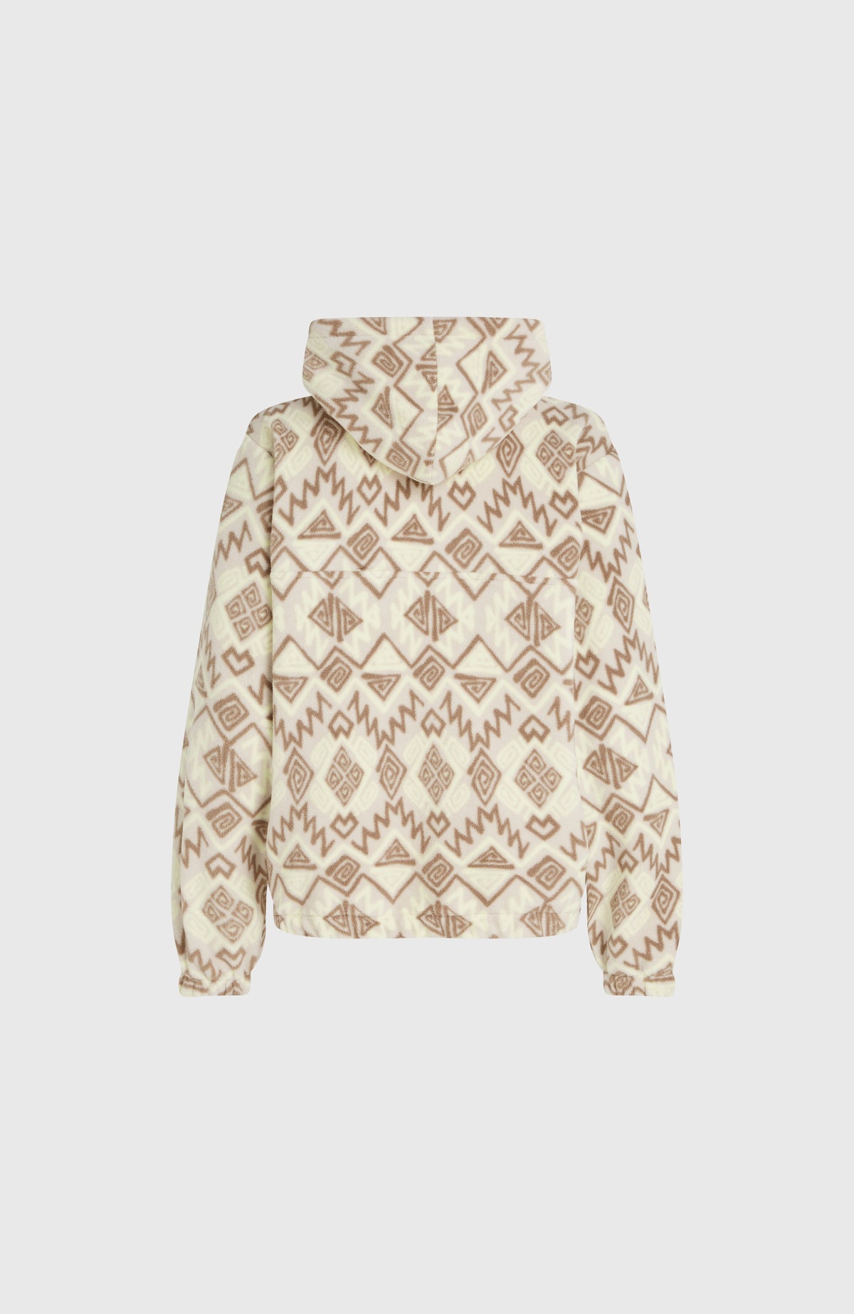 Sweat à capuche demi-zip Superfleece | Grey Retro Ikat