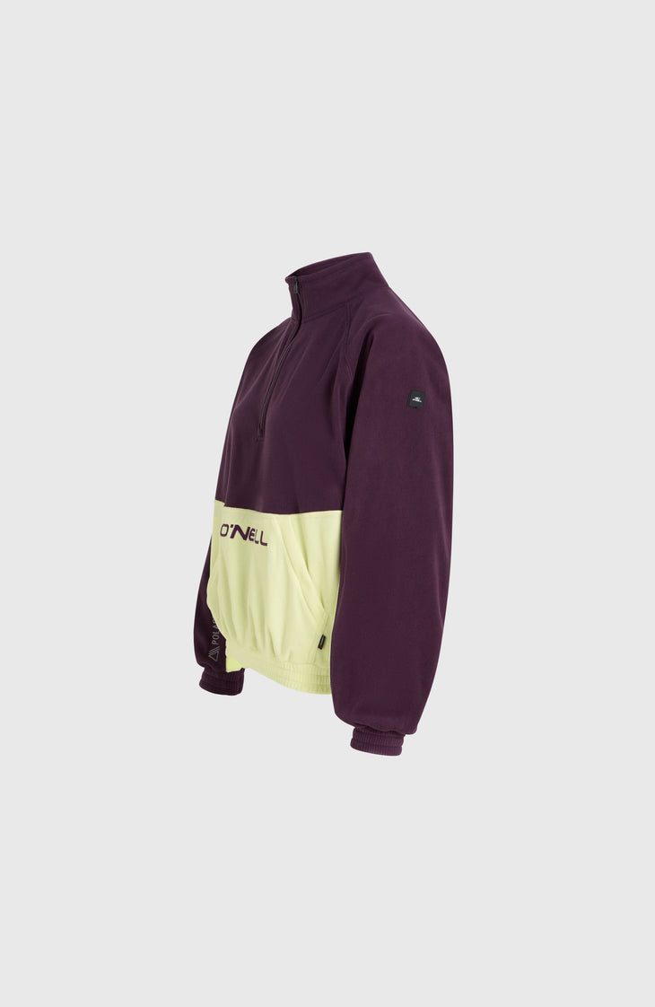 Polaire O'Riginals Polartec® 100 demi-zip | Aubergine Colour Block