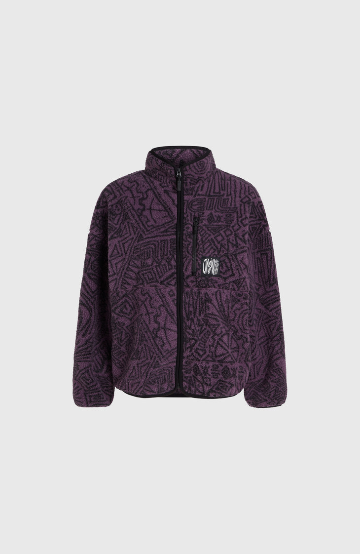 Polaire Surf Heroes à poils longs | Black/Purple Sketcheritage