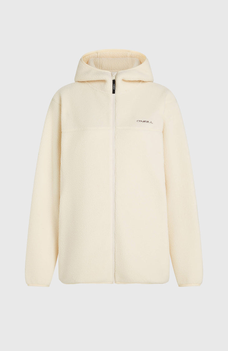 Polaire longue Must-Have à poils longs et zip intégral | Linen White