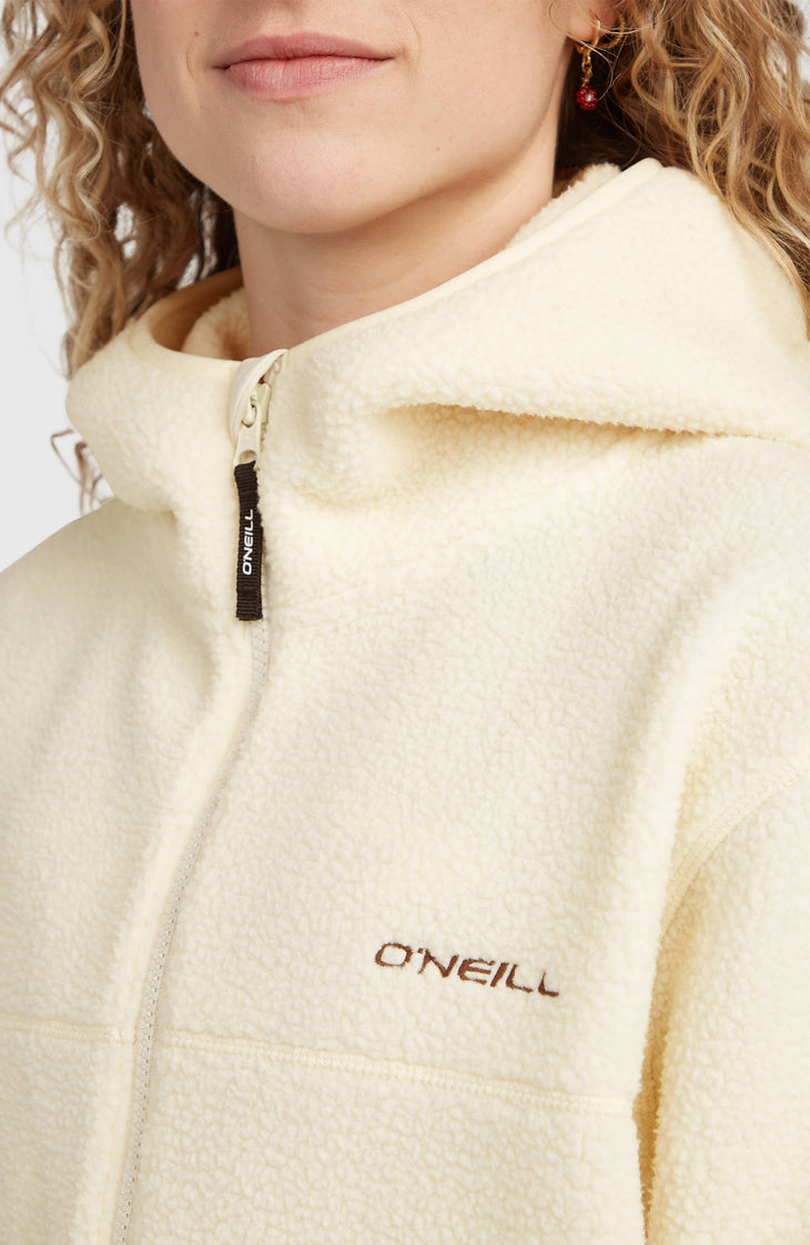 Polaire longue Must-Have à poils longs et zip intégral | Linen White