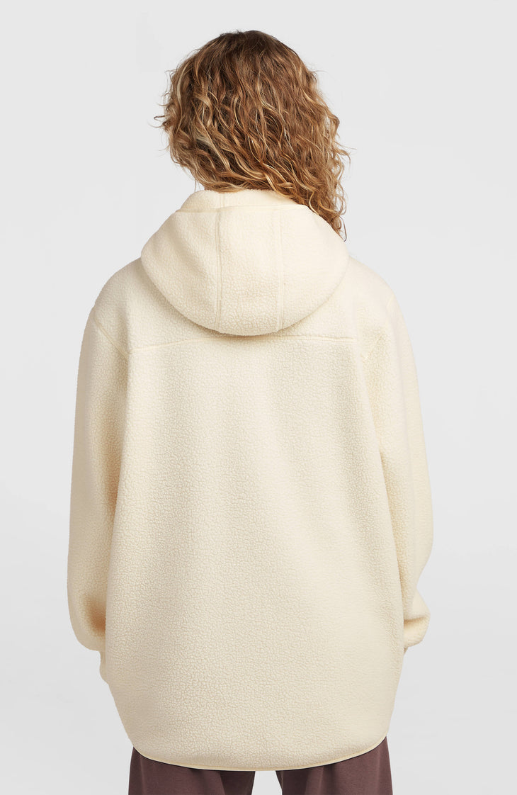 Polaire longue Must-Have à poils longs et zip intégral | Linen White