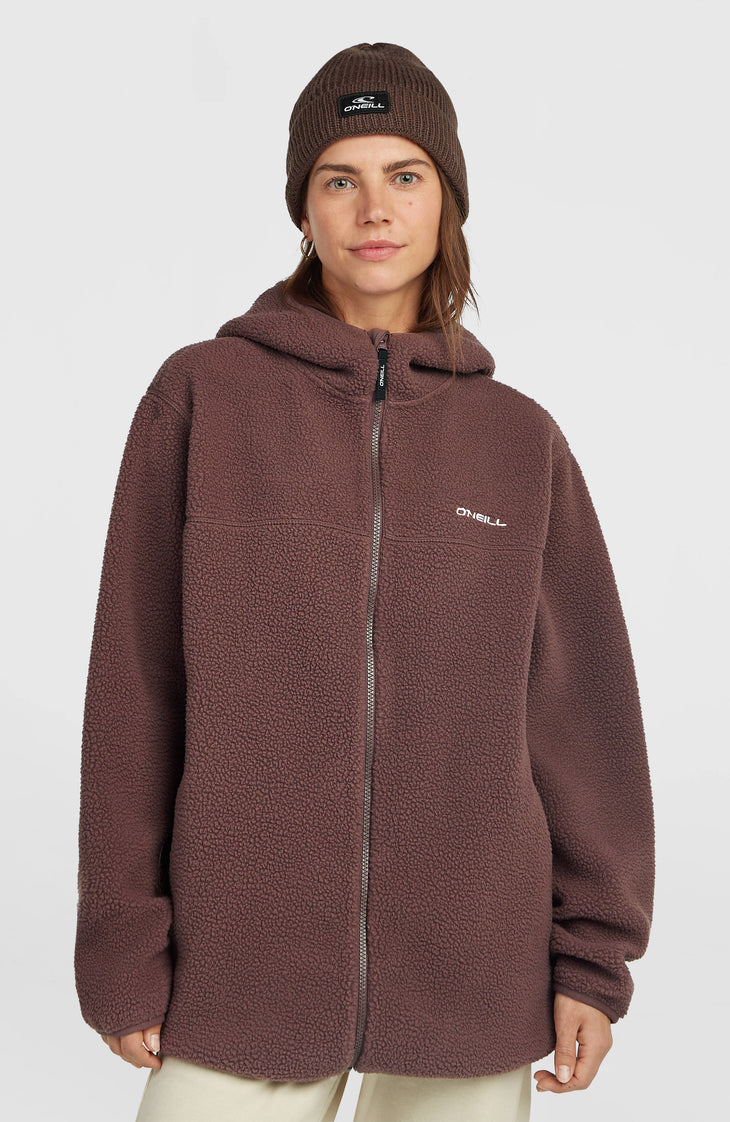 Polaire longue Must-Have à poils longs et zip intégral | Purple Gray