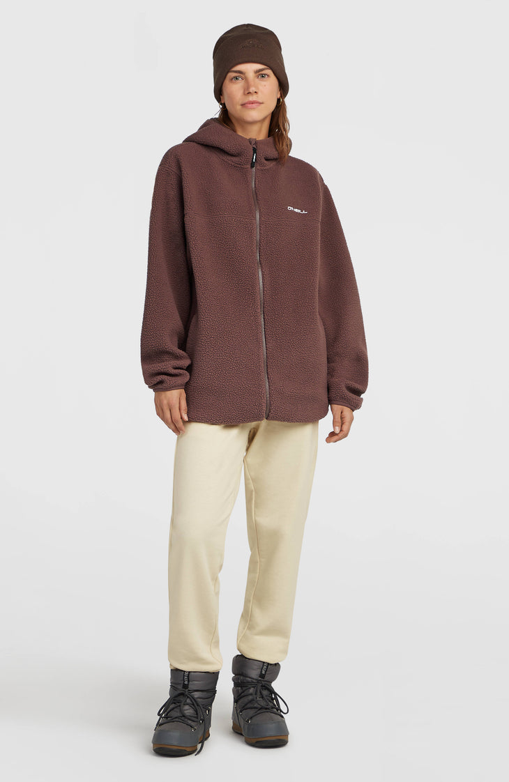 Polaire longue Must-Have à poils longs et zip intégral | Purple Gray