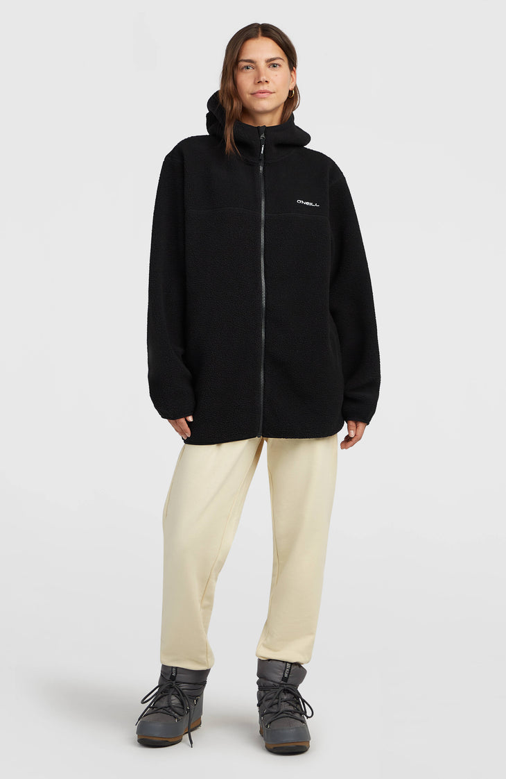 Polaire longue Must-Have à poils longs et zip intégral | Black Out
