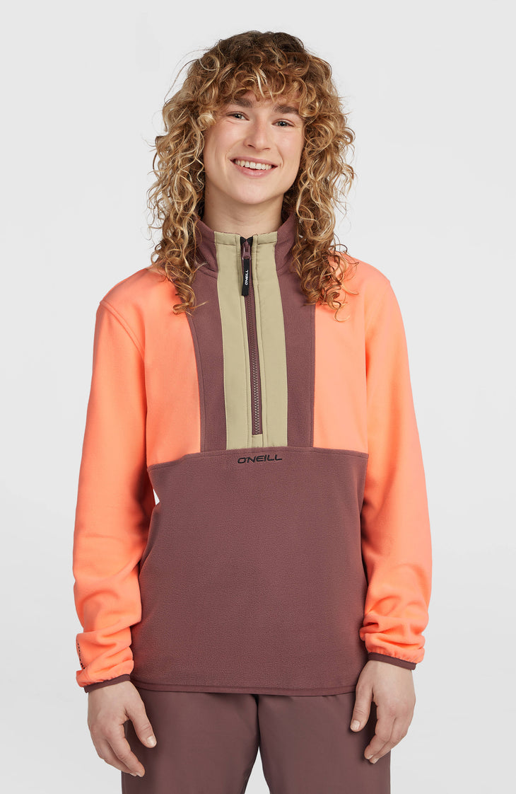 Polaire à col demi-zip FWC'Cruz Triple Polartec® | Funky Peach Colour Block