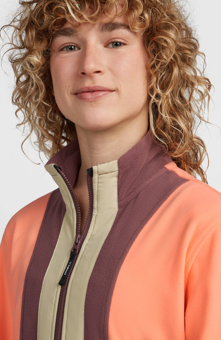 Polaire à col demi-zip FWC'Cruz Triple Polartec® | Funky Peach Colour Block
