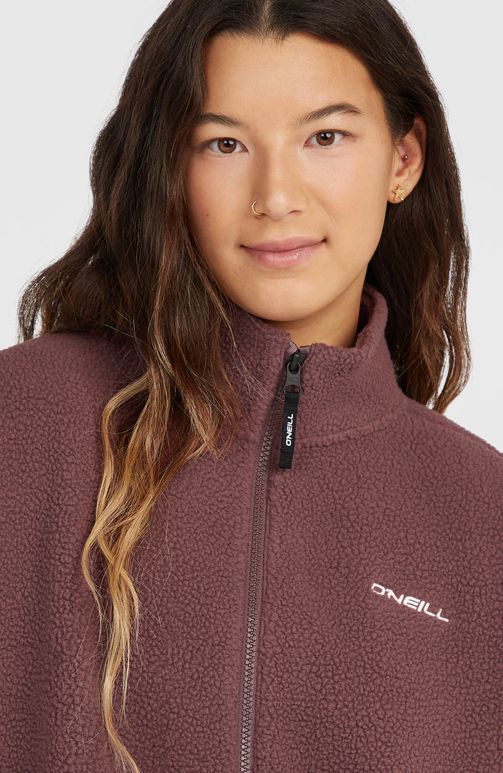 Polaire à poils longs et zip intégral Must-Have | Purple Gray