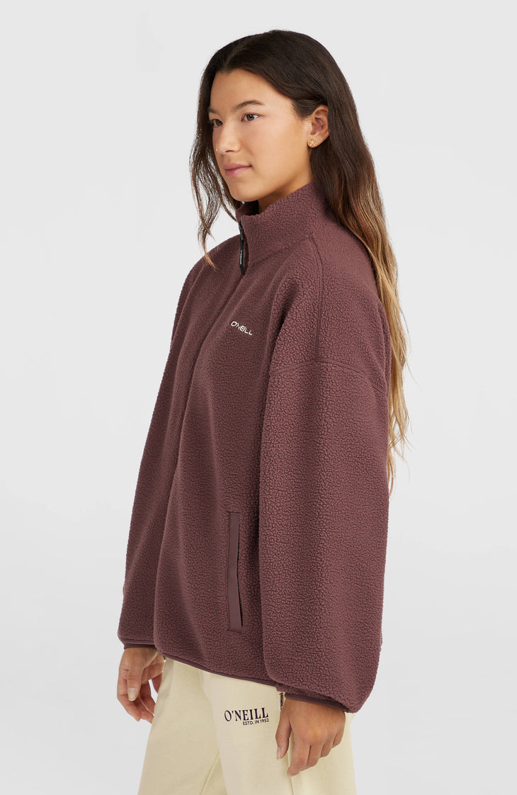 Polaire à poils longs et zip intégral Must-Have | Purple Gray