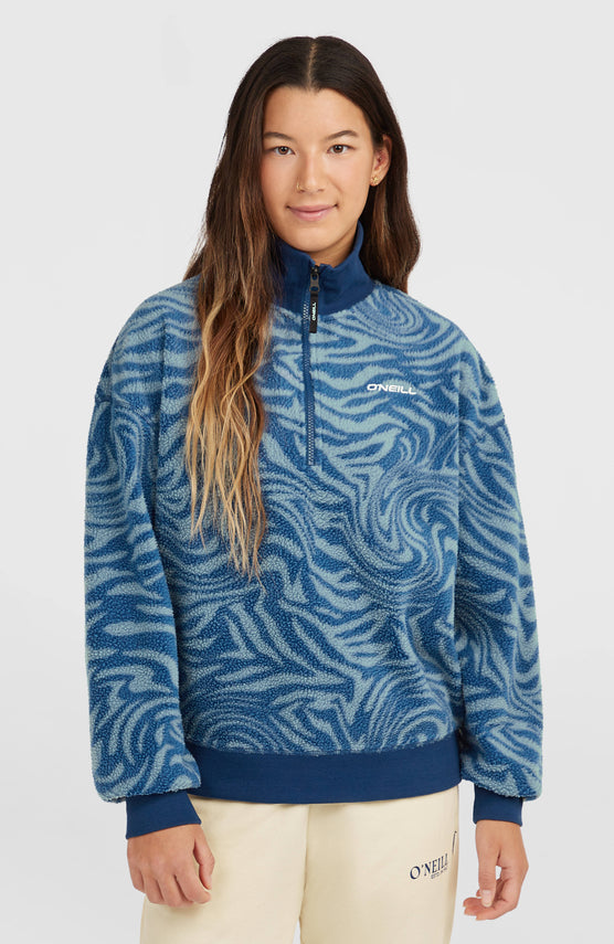 Polaire Must-Have à col demi-zip | Blue Swirl Zebra