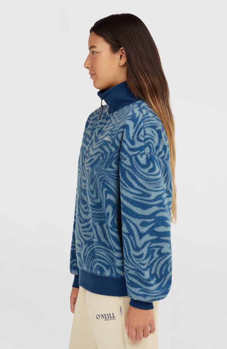 Polaire Must-Have à col demi-zip | Blue Swirl Zebra