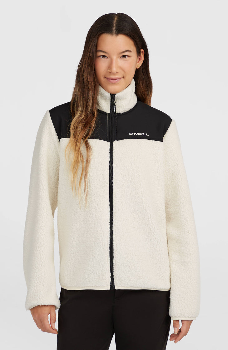 Polaire à zip intégral FWC'Cruz Fuzzy | Linen White Colour Block
