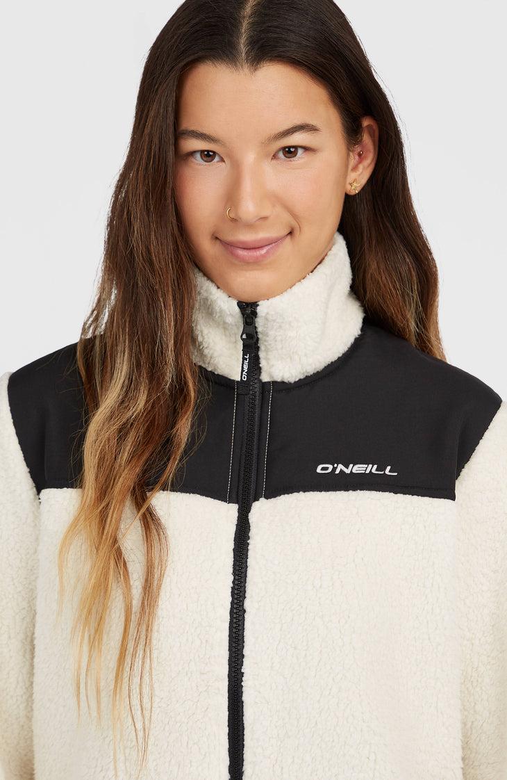 Polaire à zip intégral FWC'Cruz Fuzzy | Linen White Colour Block