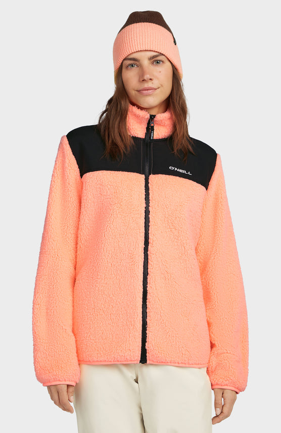 Polaire à zip intégral FWC'Cruz Fuzzy | Funky Peach Colour Block