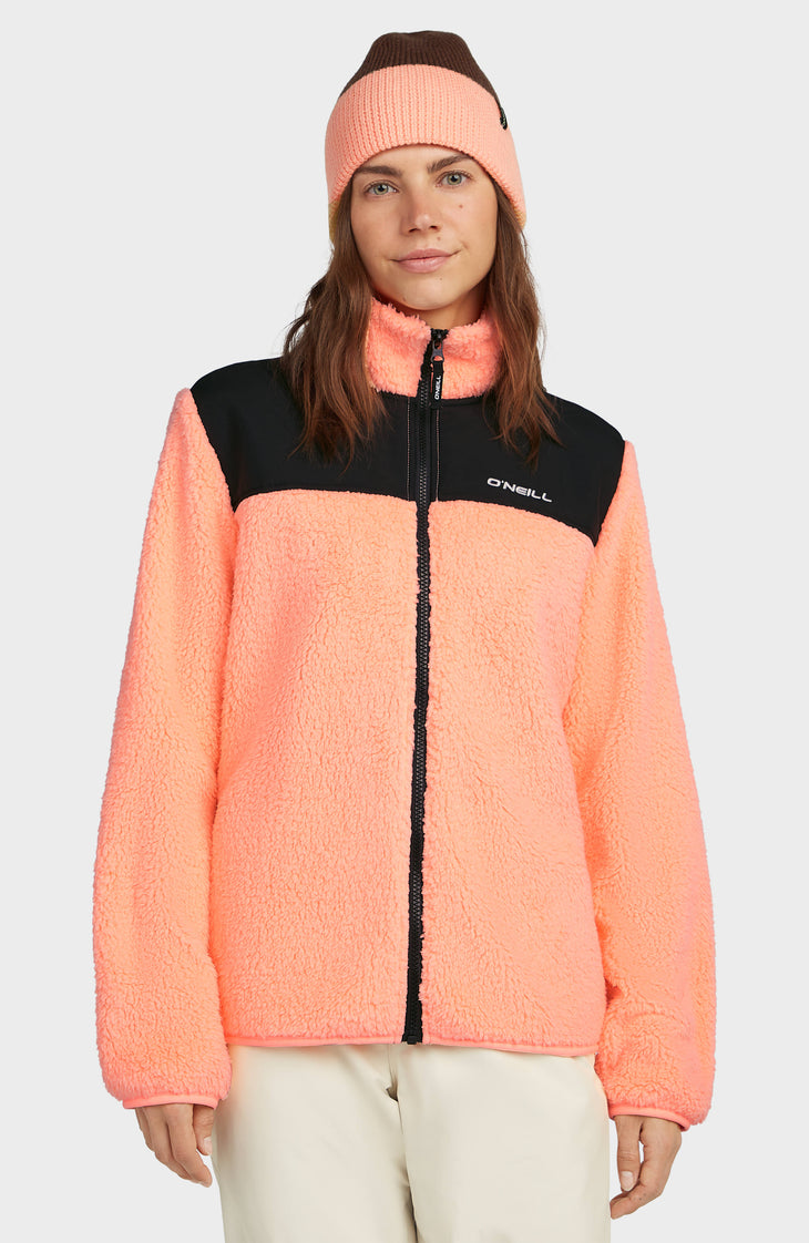 Polaire à zip intégral FWC'Cruz Fuzzy | Funky Peach Colour Block