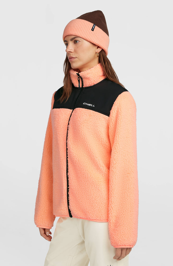 Polaire à zip intégral FWC'Cruz Fuzzy | Funky Peach Colour Block