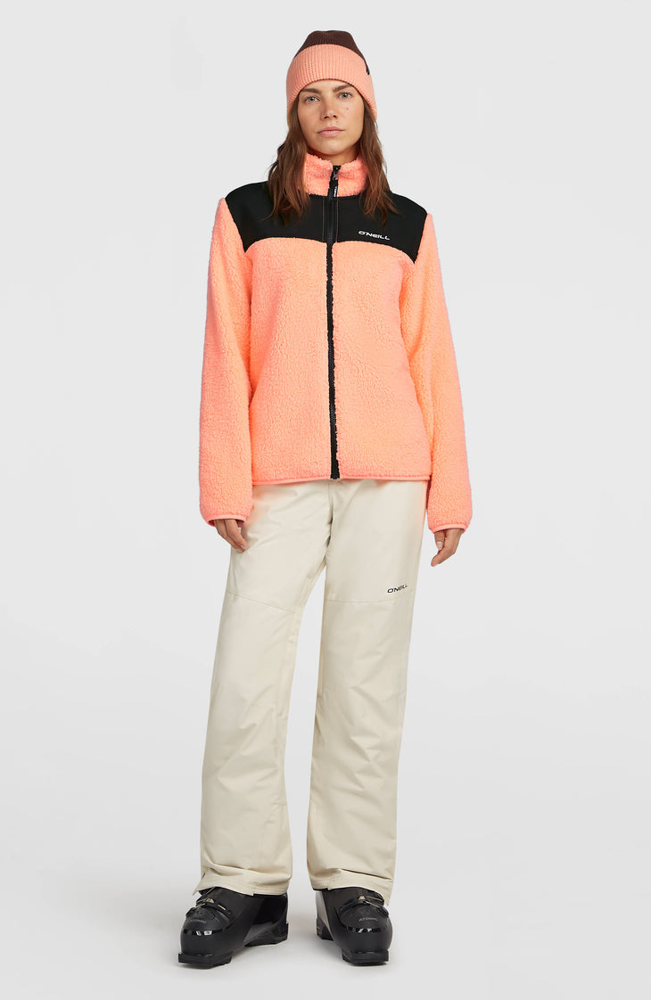 Polaire à zip intégral FWC'Cruz Fuzzy | Funky Peach Colour Block