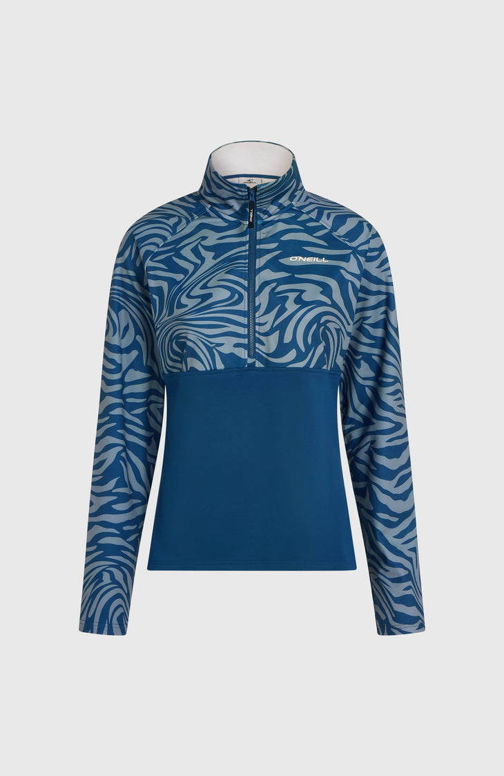 Polaire à col demi-zip FWC'Cruz Printed | Blue Swirl Zebra