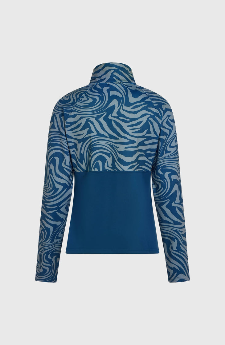 Polaire à col demi-zip FWC'Cruz Printed | Blue Swirl Zebra