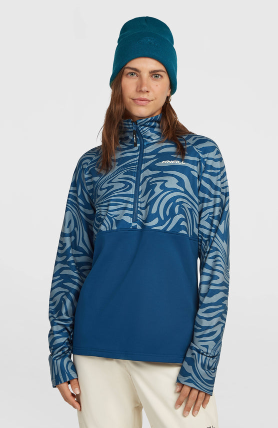Polaire à col demi-zip FWC'Cruz Printed | Blue Swirl Zebra
