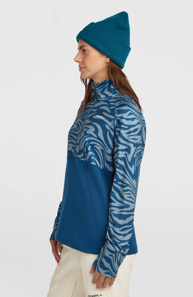 Polaire à col demi-zip FWC'Cruz Printed | Blue Swirl Zebra