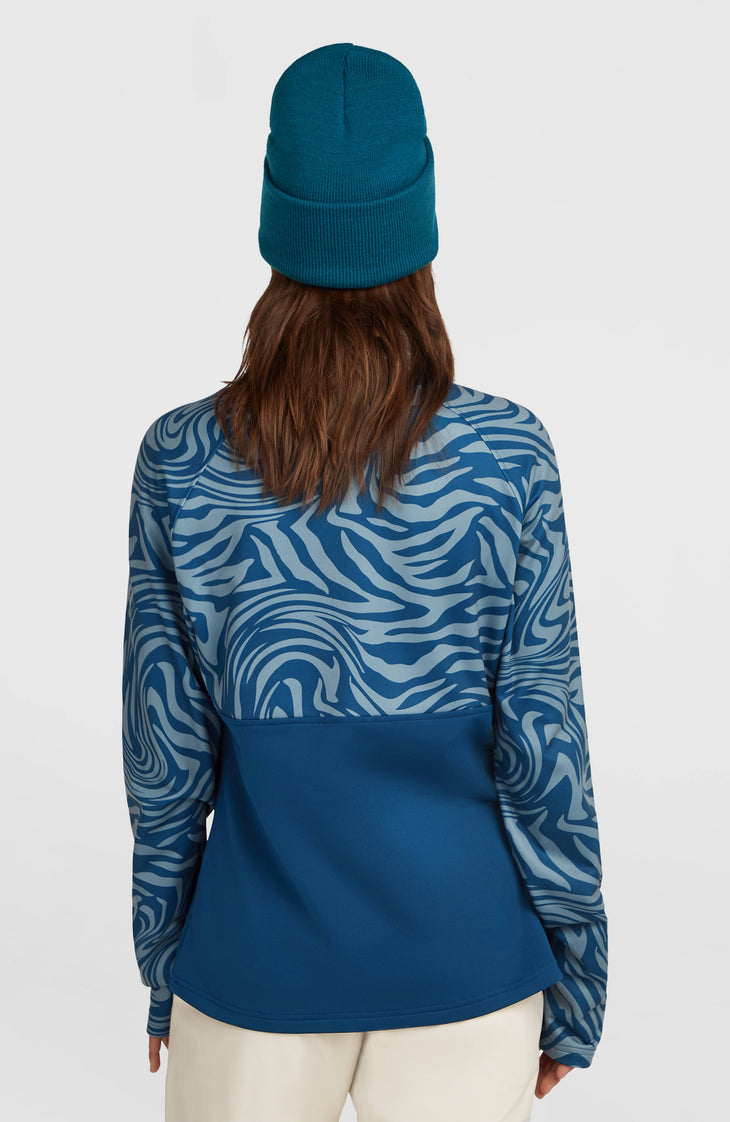 Polaire à col demi-zip FWC'Cruz Printed | Blue Swirl Zebra