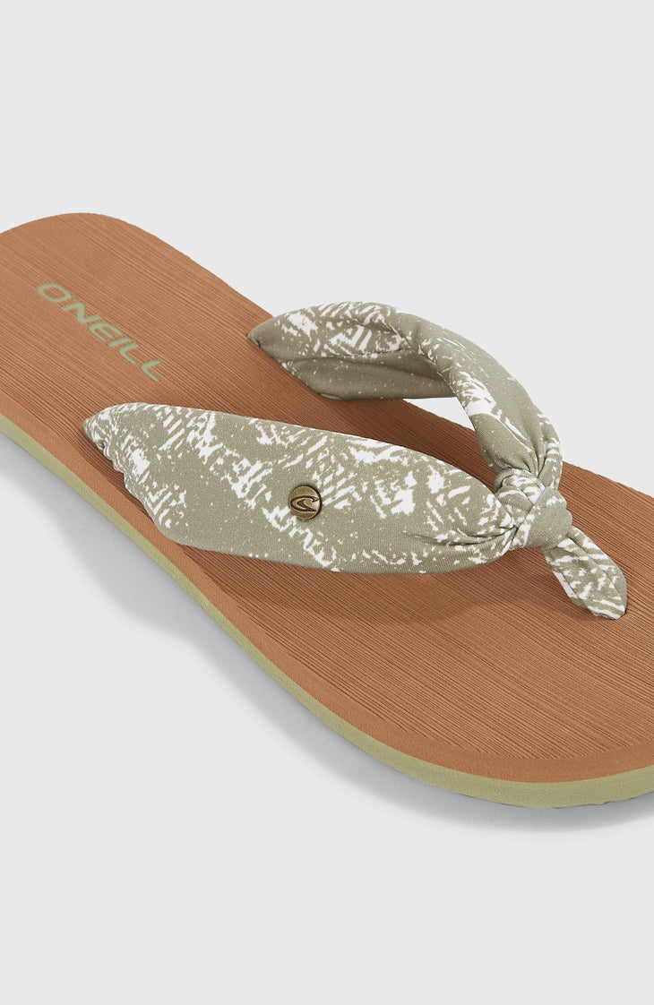 Tongs Ditsy Sun | Green Textured Jungle