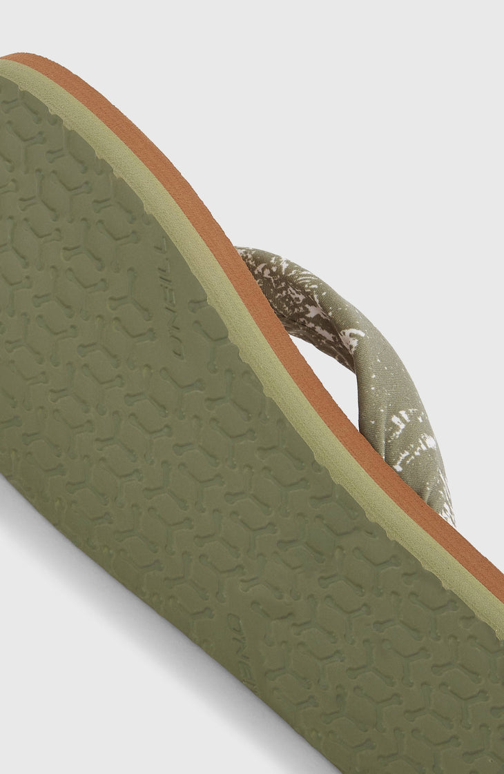 Tongs Ditsy Sun | Green Textured Jungle