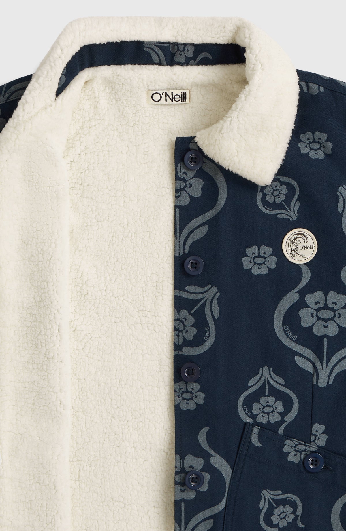 Veste O'Riginals doublée en polaire | Blue Artdeco Floral Jean