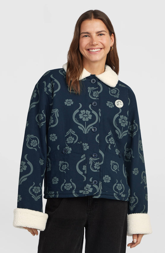 Veste O'Riginals doublée en polaire | Blue Artdeco Floral Jean