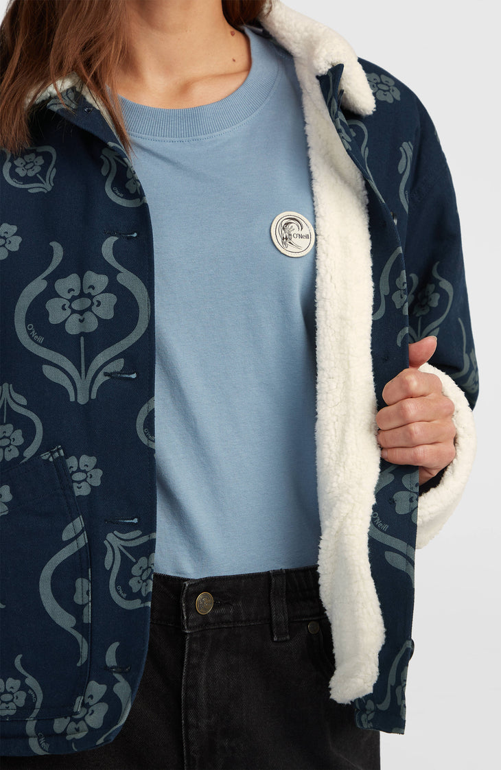 Veste O'Riginals doublée en polaire | Blue Artdeco Floral Jean