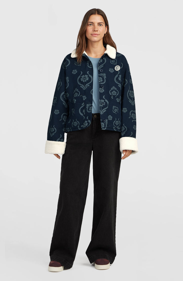 Veste O'Riginals doublée en polaire | Blue Artdeco Floral Jean