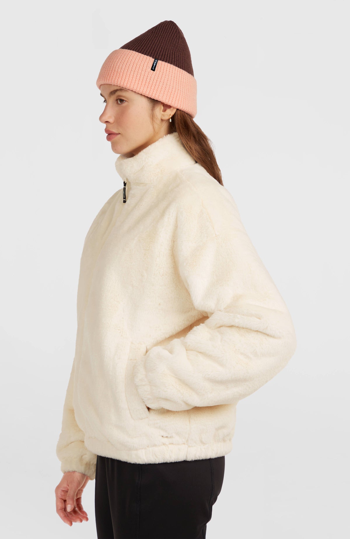 Veste en fausse fourrure à zip intégral O'Neill Must-Have | Linen White