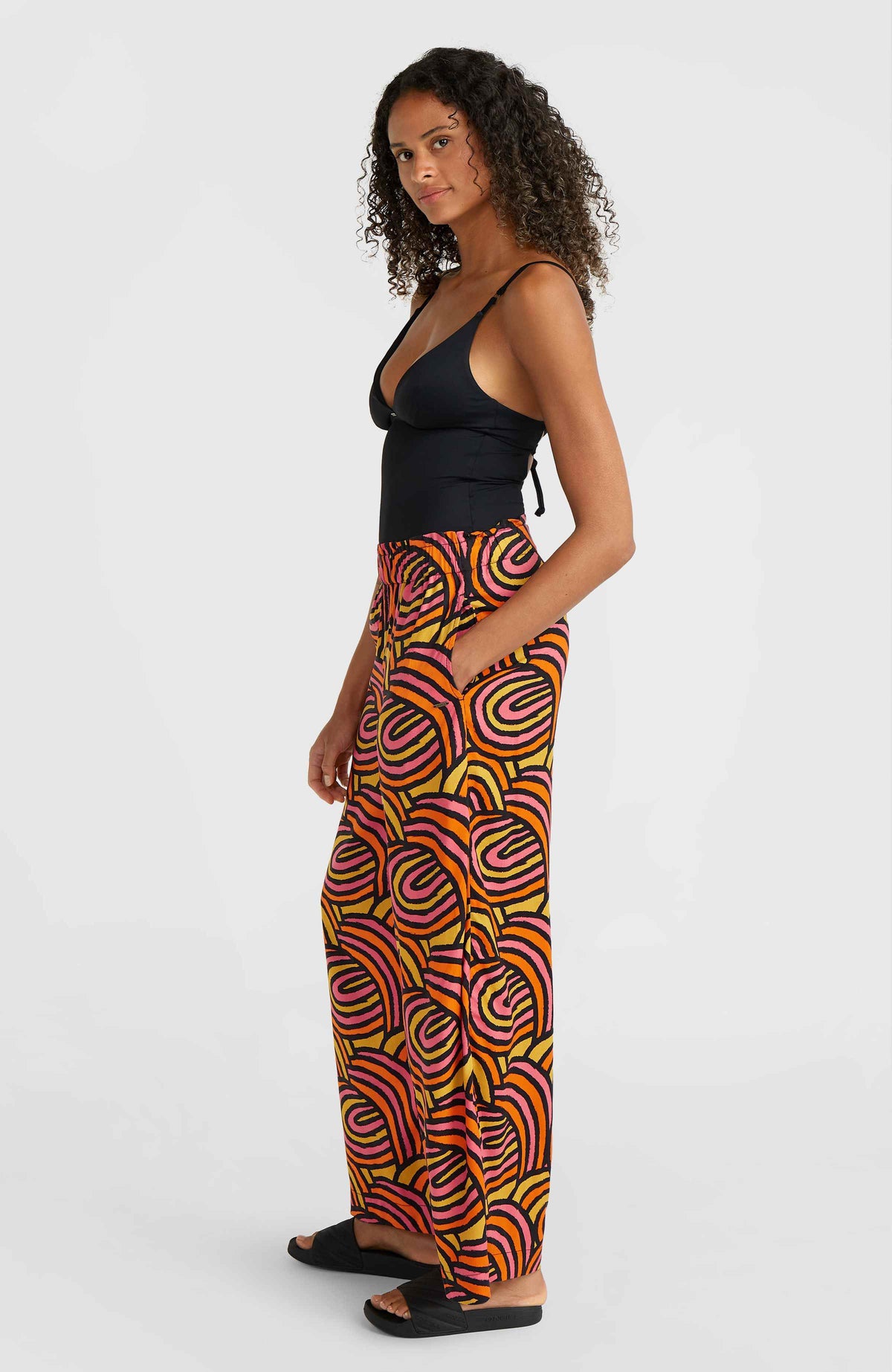 Pantalon Malia Beach | Orange Rainbow Stripe