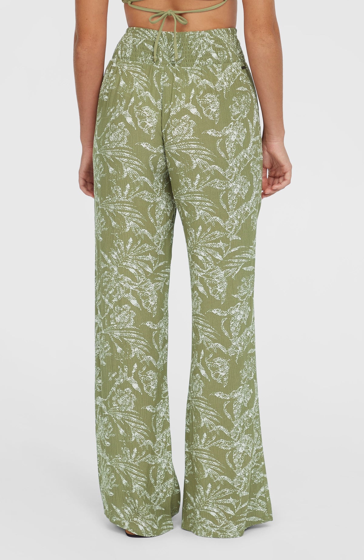 Pantalon Johnny Smocked Waist | Green Textured Jungle