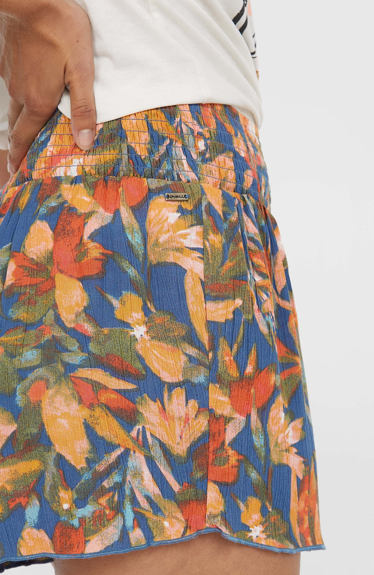 Short Johnny Smocked Waist | Blue Painted Tropics