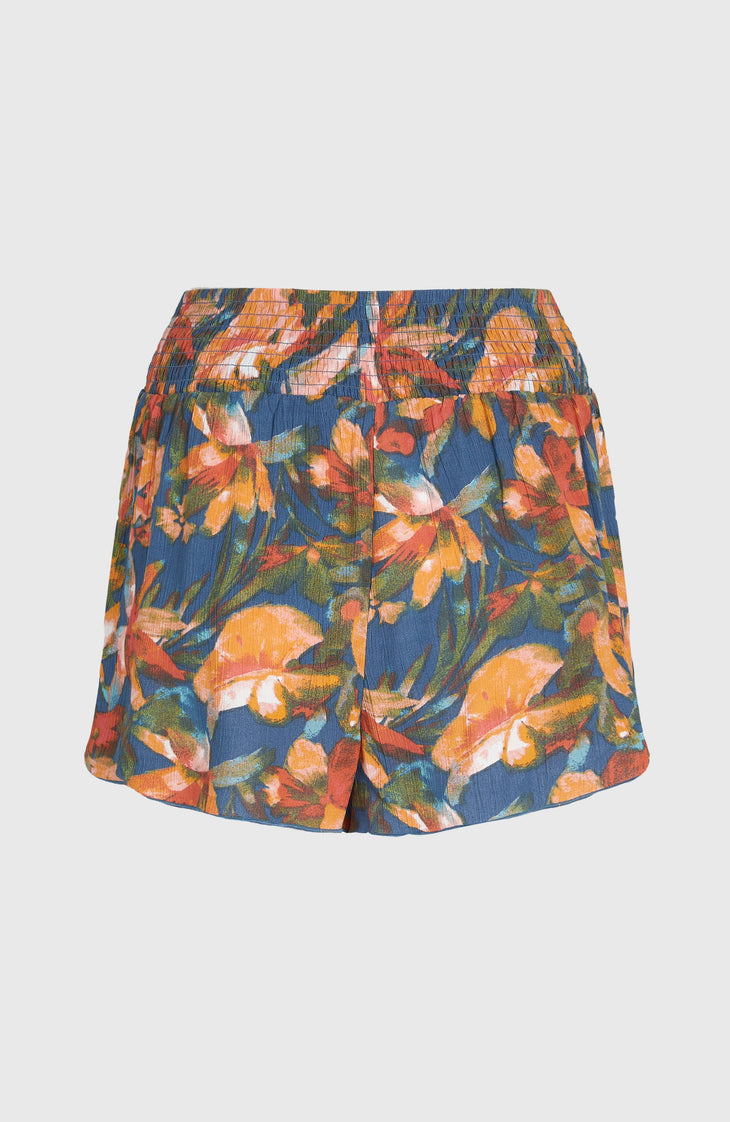 Short Johnny Smocked Waist | Blue Painted Tropics