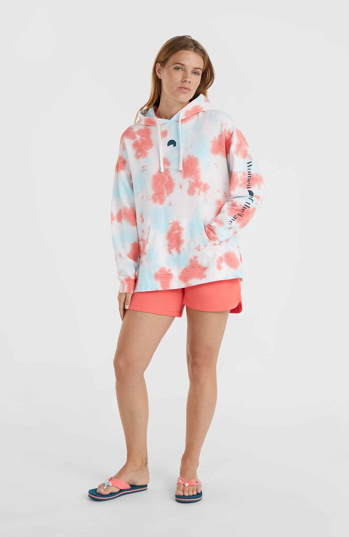 Sweat à capuche Women of the Wave | Pink Ice Cube Tie Dye