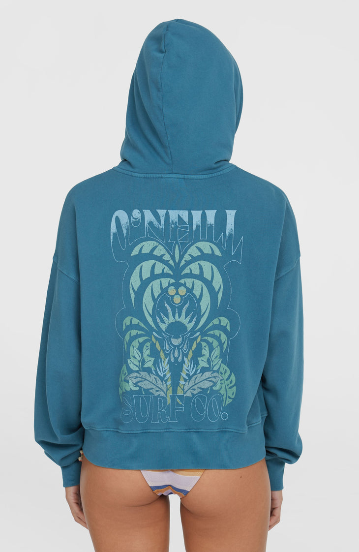 Sweat à capuche et zip intégral Beach Vintage | Copen Blue