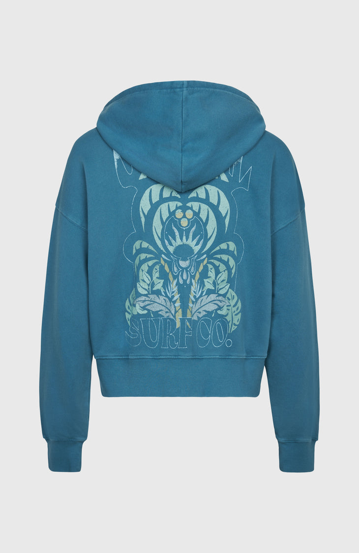 Sweat à capuche et zip intégral Beach Vintage | Copen Blue