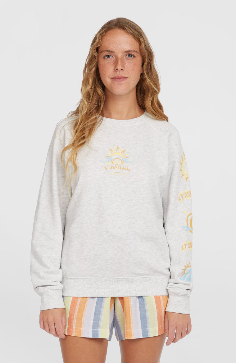Sweatshirt Beach Vintage Crew | White Melange Sweatshirt Beach Vintage Crew | White Melange