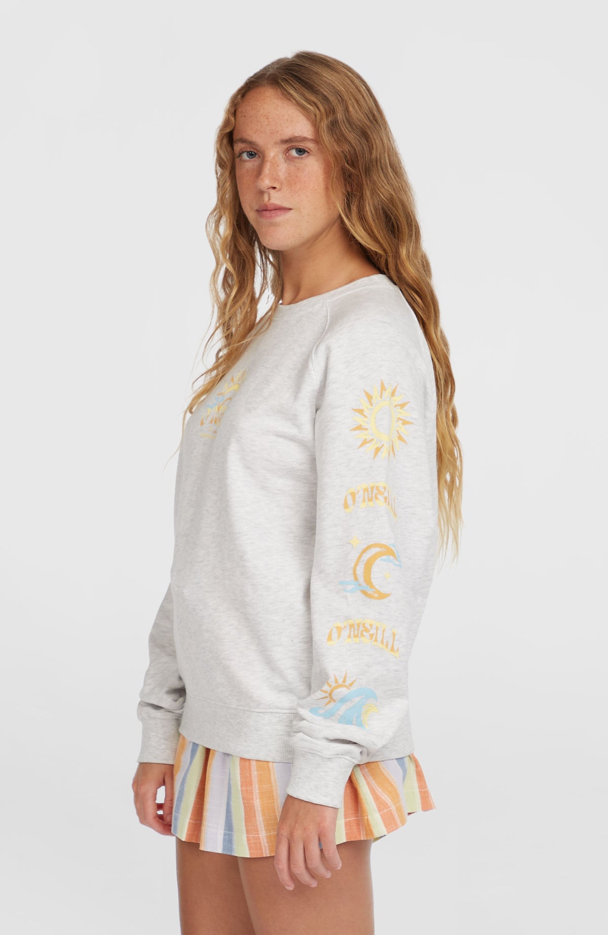 Sweatshirt Beach Vintage Crew | White Melange