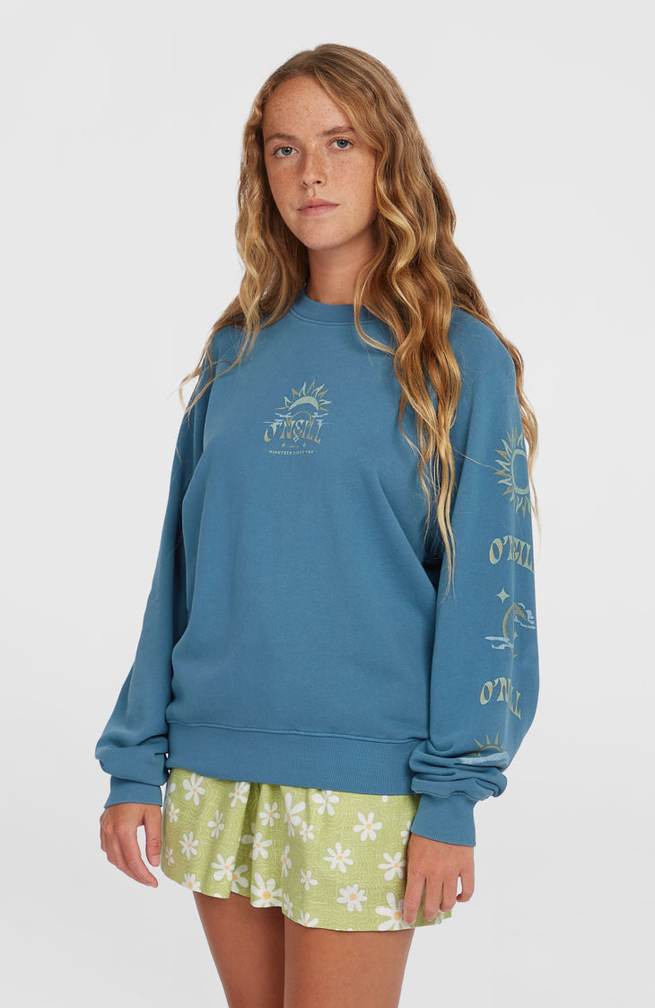 Sweatshirt Beach Vintage Crew | Copen Blue